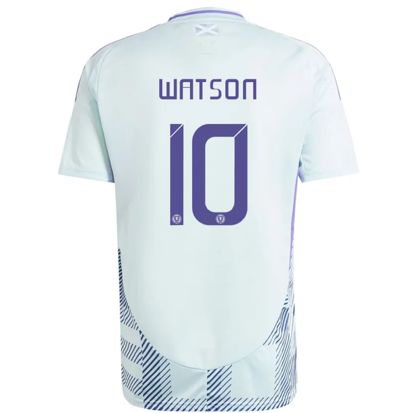 Danxen Niño Camiseta Escocia David Watson #10 Azul Menta Claro 2ª Equipación 24-26 La Camisa México