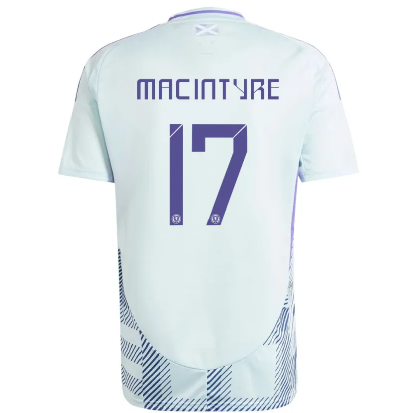 Danxen Niño Camiseta Escocia Jacob Macintyre #17 Azul Menta Claro 2ª Equipación 24-26 La Camisa México
