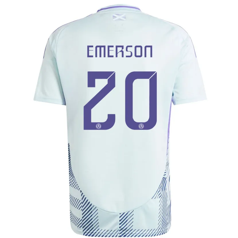 Danxen Niño Camiseta Escocia Johnny Emerson #20 Azul Menta Claro 2ª Equipación 24-26 La Camisa México