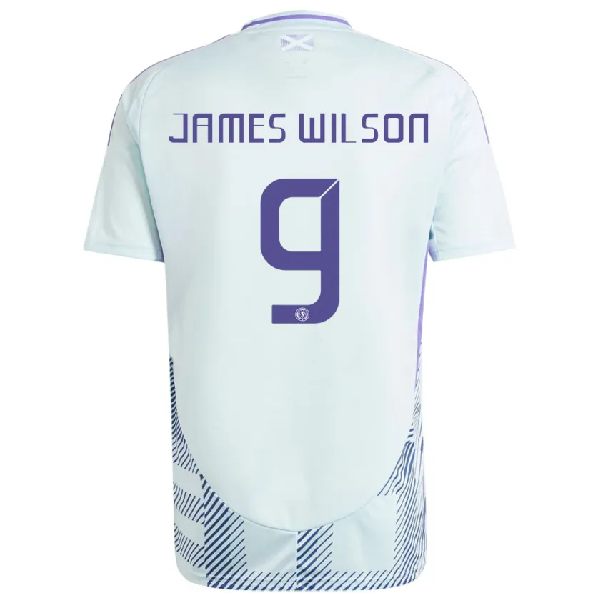 Danxen Niño Camiseta Escocia James Wilson #9 Azul Menta Claro 2ª Equipación 24-26 La Camisa México