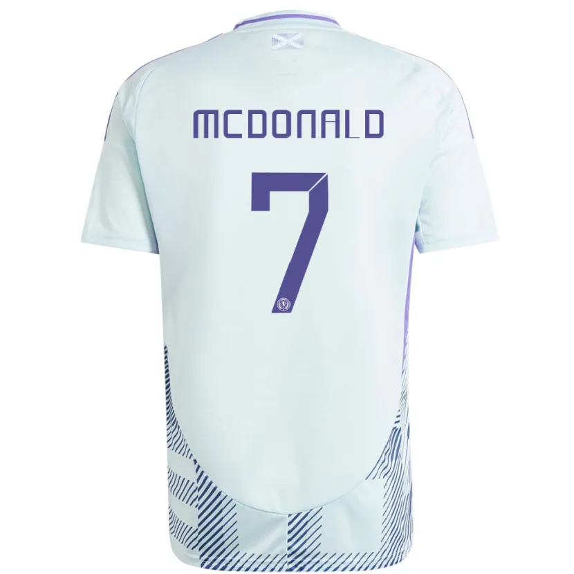 Danxen Niño Camiseta Escocia Josh Mcdonald #7 Azul Menta Claro 2ª Equipación 24-26 La Camisa México