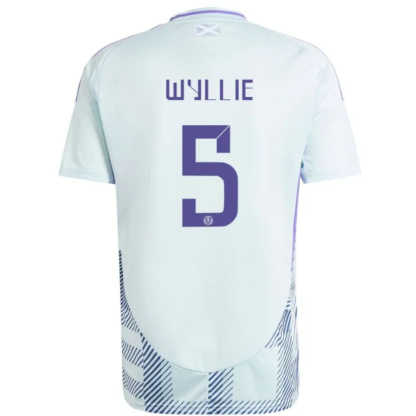Danxen Niño Camiseta Escocia Jack Wyllie #5 Azul Menta Claro 2ª Equipación 24-26 La Camisa México