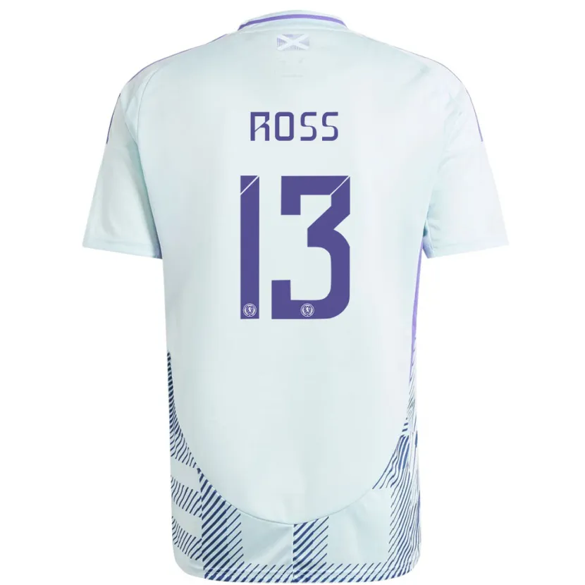 Danxen Niño Camiseta Escocia Jane Ross #13 Azul Menta Claro 2ª Equipación 24-26 La Camisa México