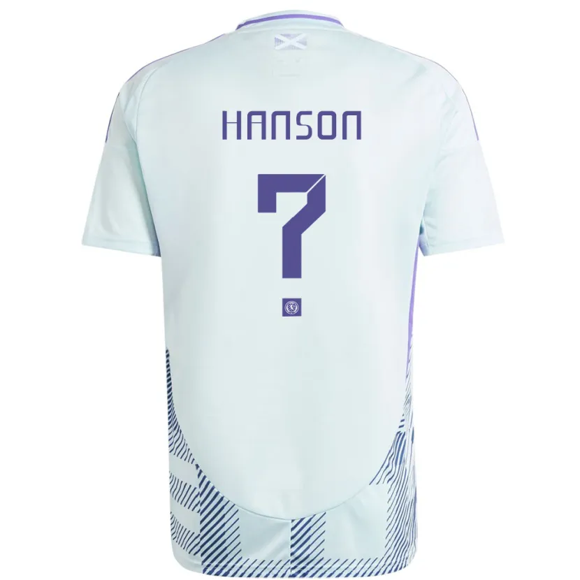 Danxen Niño Camiseta Escocia Kirsty Hanson #0 Azul Menta Claro 2ª Equipación 24-26 La Camisa México