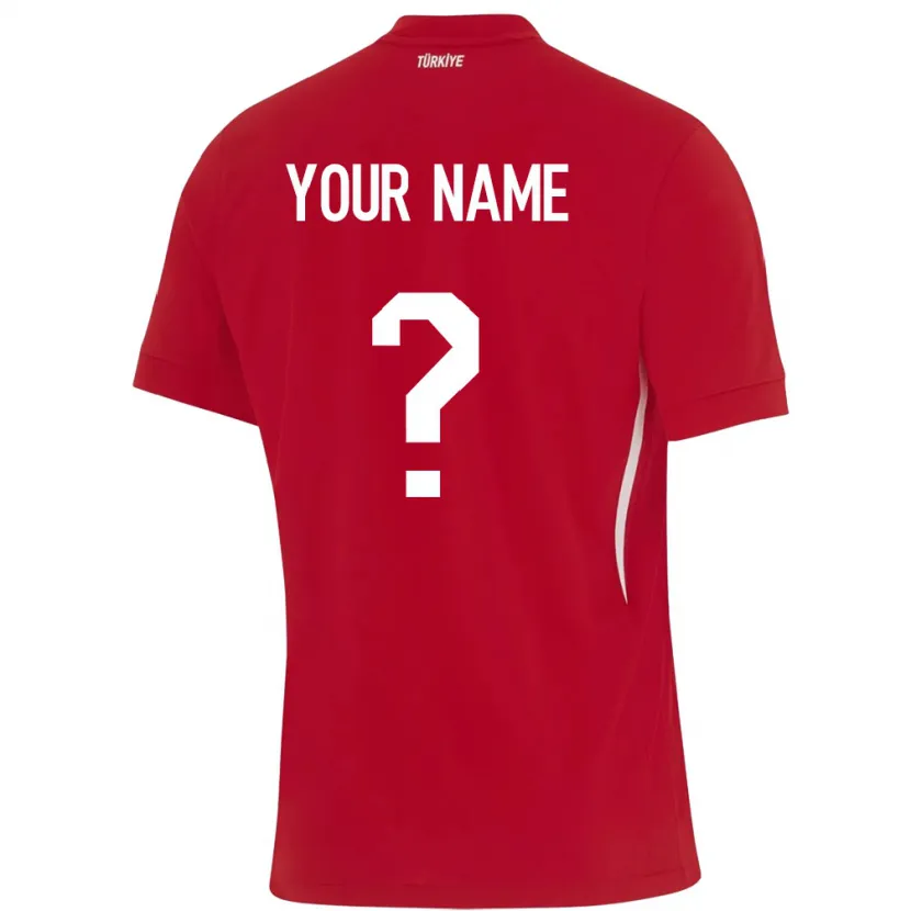 Danxen Niño Camiseta Turquía Su Nombre #0 Rojo 2ª Equipación 24-26 La Camisa México