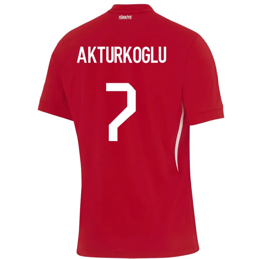 Danxen Niño Camiseta Turquía Kerem Aktürkoğlu #7 Rojo 2ª Equipación 24-26 La Camisa México