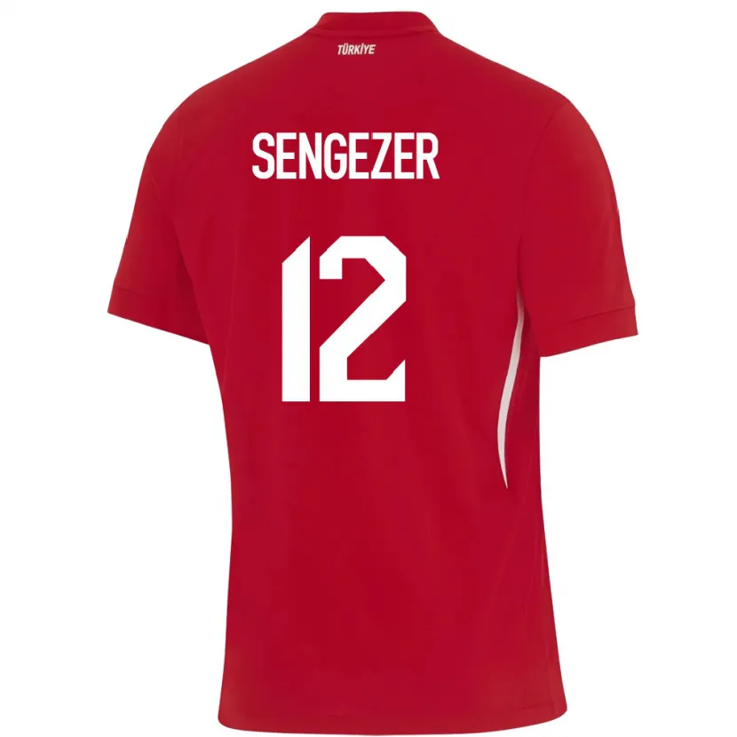 Danxen Niño Camiseta Turquía Muhammed Şengezer #12 Rojo 2ª Equipación 24-26 La Camisa México