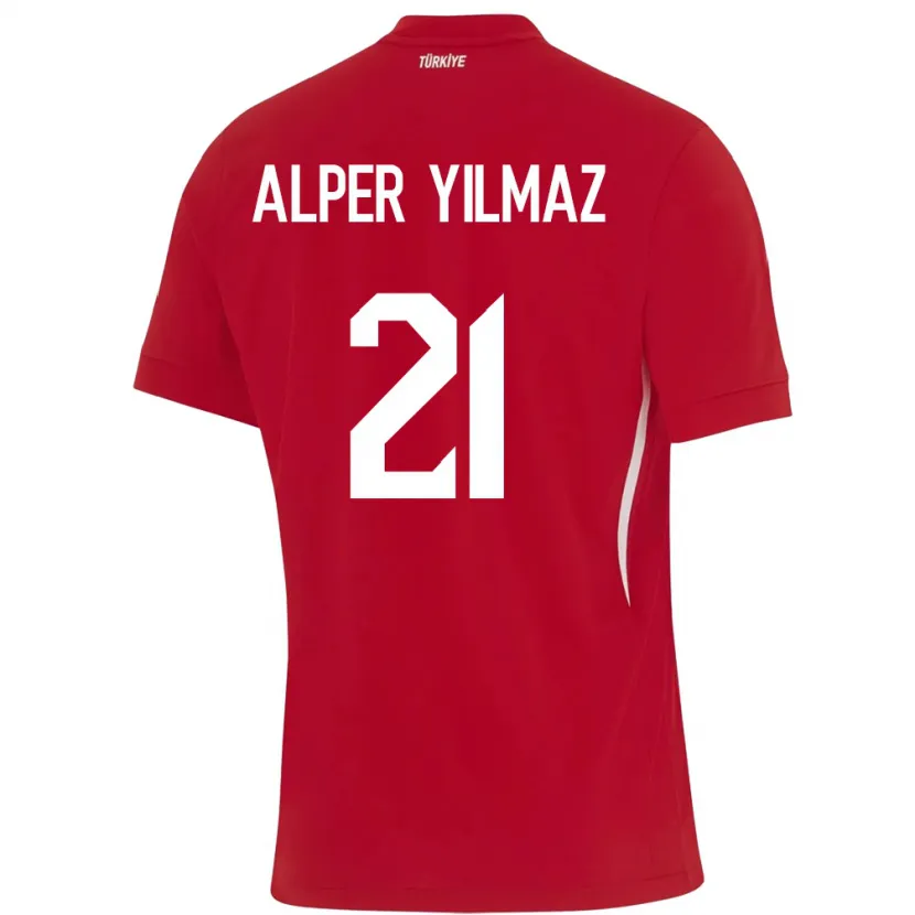 Danxen Niño Camiseta Turquía Barış Alper Yılmaz #21 Rojo 2ª Equipación 24-26 La Camisa México