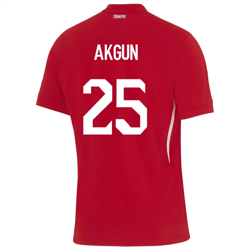 Danxen Niño Camiseta Turquía Yunus Akgün #25 Rojo 2ª Equipación 24-26 La Camisa México