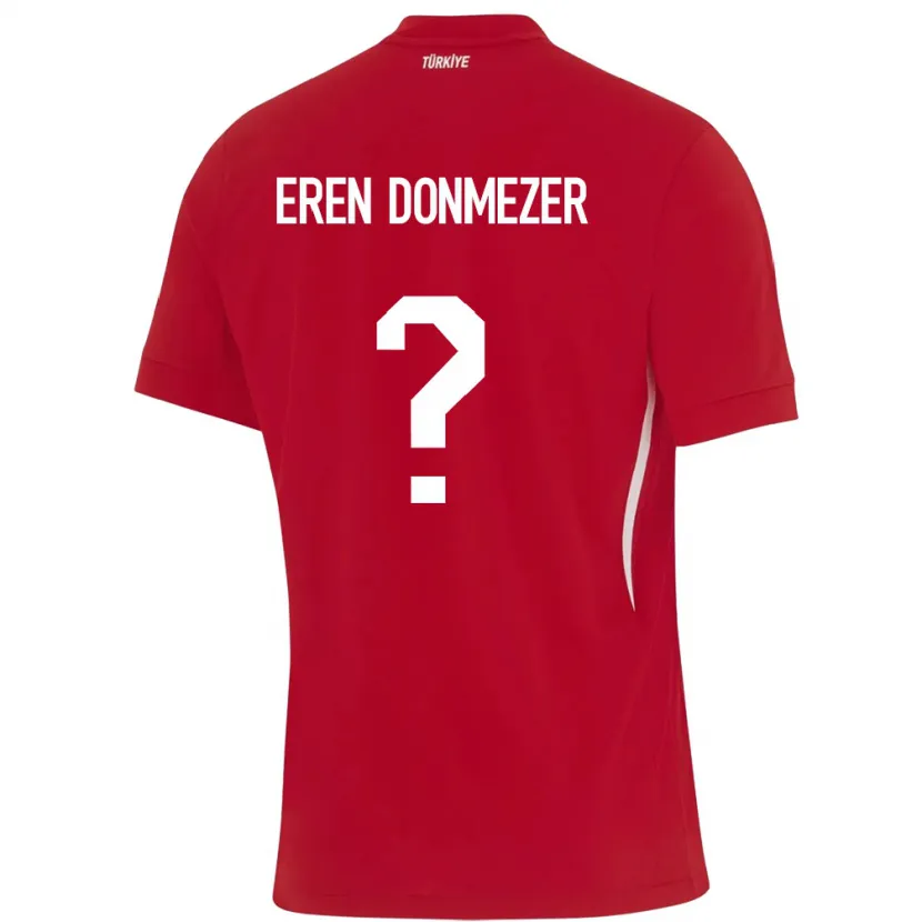 Danxen Niño Camiseta Turquía Deniz Eren Dönmezer #0 Rojo 2ª Equipación 24-26 La Camisa México