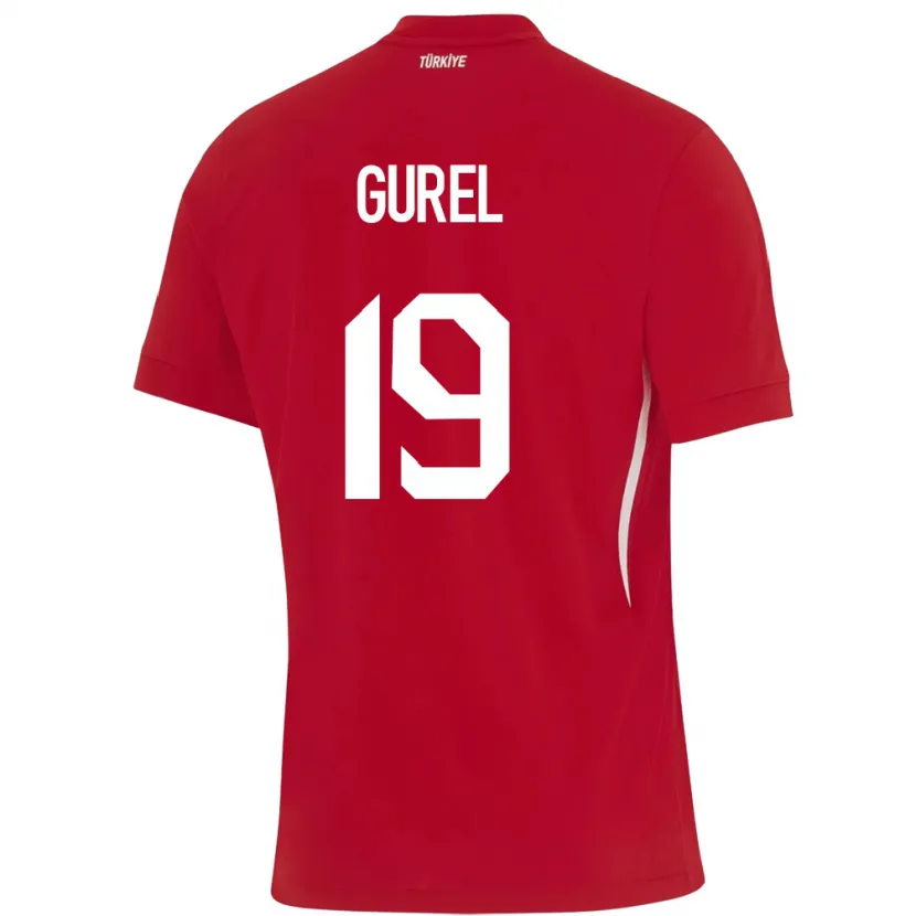 Danxen Niño Camiseta Turquía Cansu Gürel #19 Rojo 2ª Equipación 24-26 La Camisa México