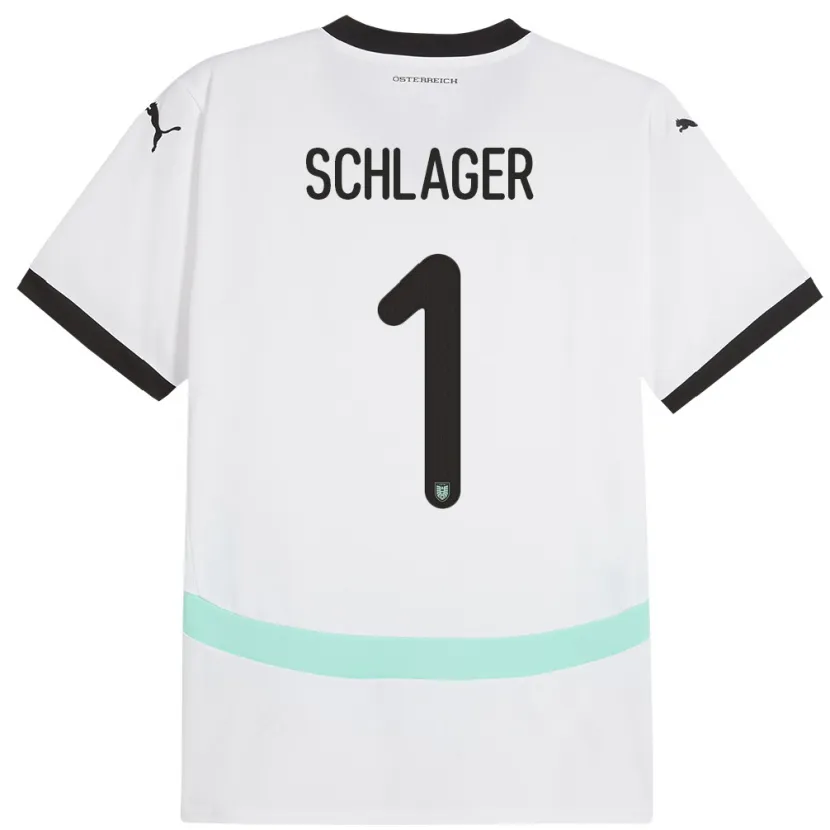 Danxen Niño Camiseta Austria Alexander Schlager #1 Blanco 2ª Equipación 24-26 La Camisa México