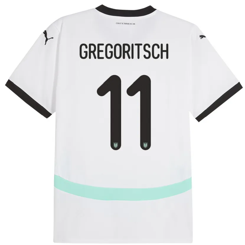 Danxen Niño Camiseta Austria Michael Gregoritsch #11 Blanco 2ª Equipación 24-26 La Camisa México