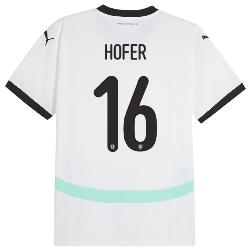 Danxen Niño Camiseta Austria Raphael Hofer #16 Blanco 2ª Equipación 24-26 La Camisa México