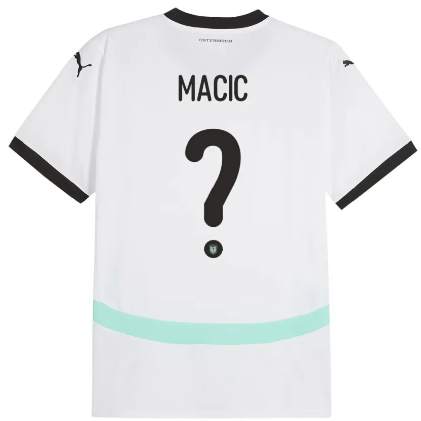 Danxen Niño Camiseta Austria Gabriel Macic #0 Blanco 2ª Equipación 24-26 La Camisa México