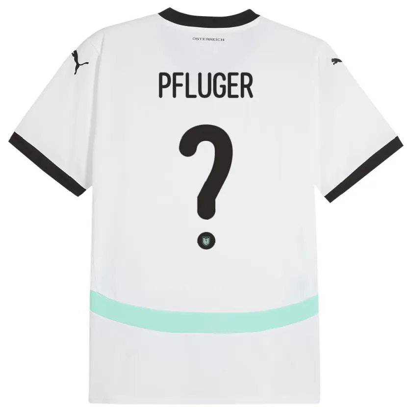 Danxen Niño Camiseta Austria Luis Pfluger #0 Blanco 2ª Equipación 24-26 La Camisa México
