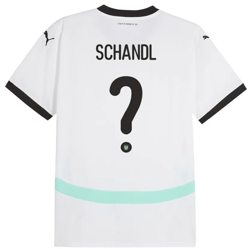 Danxen Niño Camiseta Austria Thomas Schandl #0 Blanco 2ª Equipación 24-26 La Camisa México