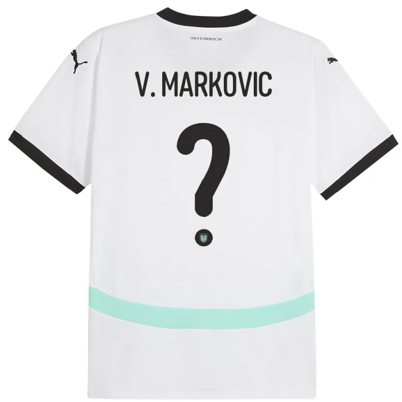 Danxen Niño Camiseta Austria Vasilije Markovic #0 Blanco 2ª Equipación 24-26 La Camisa México