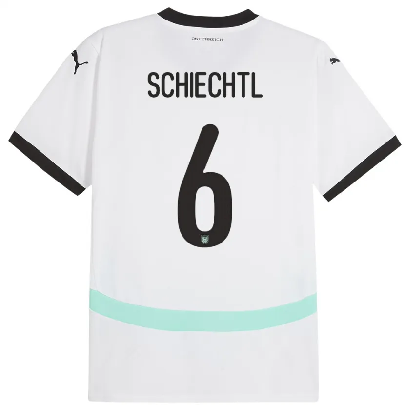 Danxen Niño Camiseta Austria Katharina Schiechtl #6 Blanco 2ª Equipación 24-26 La Camisa México