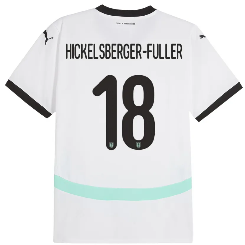 Danxen Niño Camiseta Austria Julia Hickelsberger-Füller #18 Blanco 2ª Equipación 24-26 La Camisa México