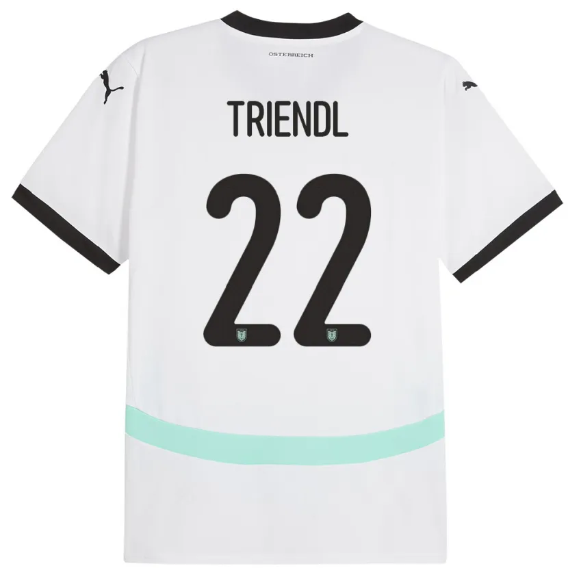 Danxen Niño Camiseta Austria Lena Triendl #22 Blanco 2ª Equipación 24-26 La Camisa México