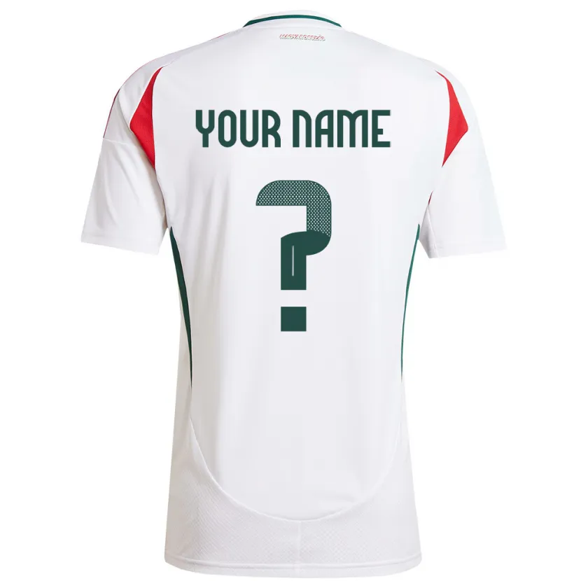 Danxen Niño Camiseta Hungría Su Nombre #0 Blanco 2ª Equipación 24-26 La Camisa México