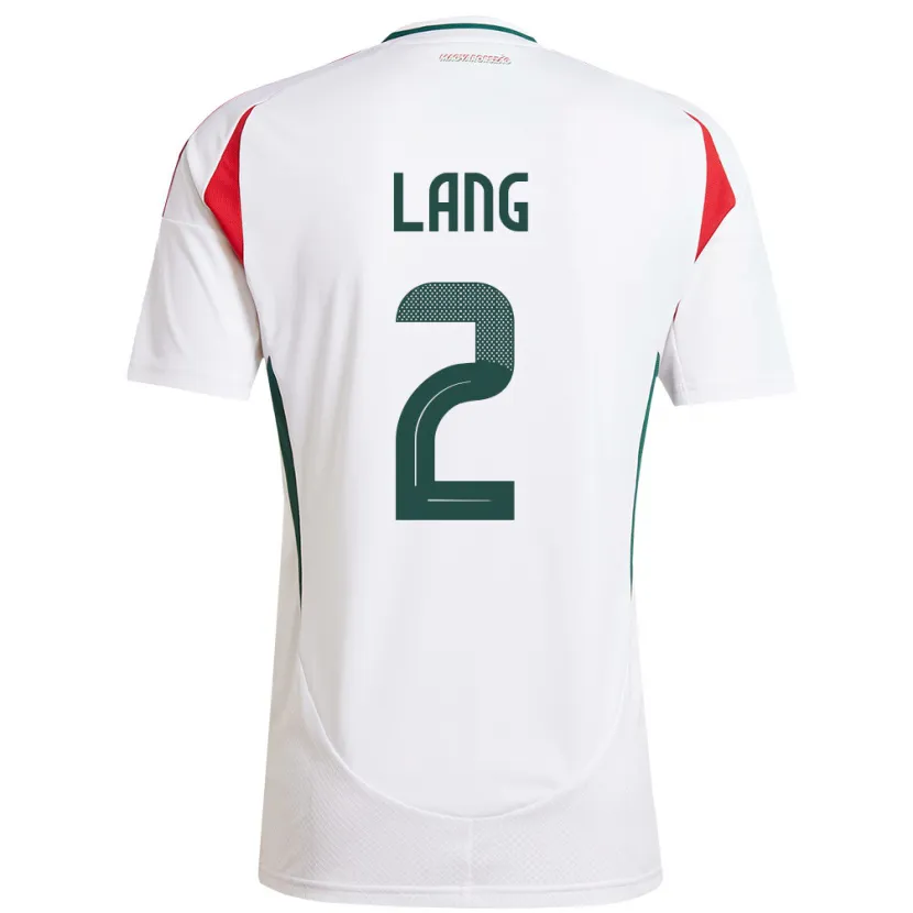 Danxen Niño Camiseta Hungría Ádám Lang #2 Blanco 2ª Equipación 24-26 La Camisa México