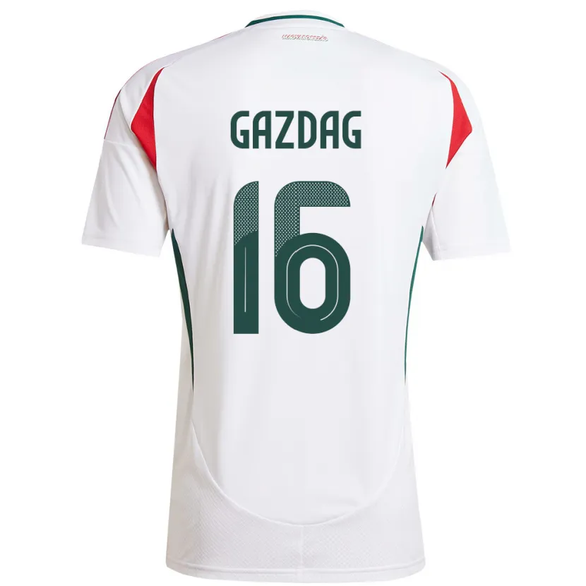 Danxen Niño Camiseta Hungría Dániel Gazdag #16 Blanco 2ª Equipación 24-26 La Camisa México