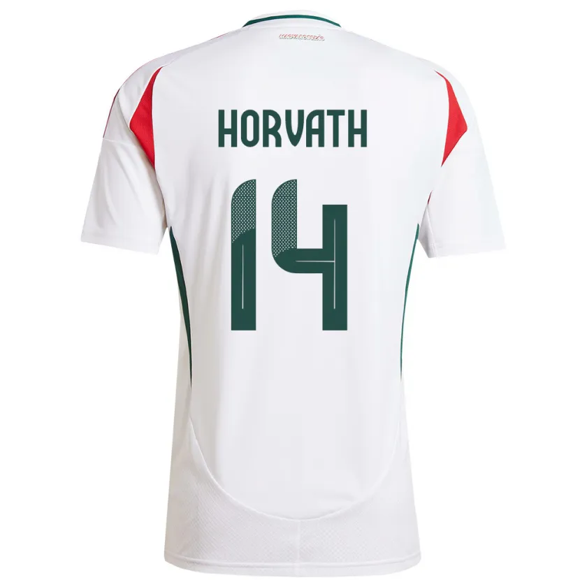 Danxen Niño Camiseta Hungría Artúr Horváth #14 Blanco 2ª Equipación 24-26 La Camisa México