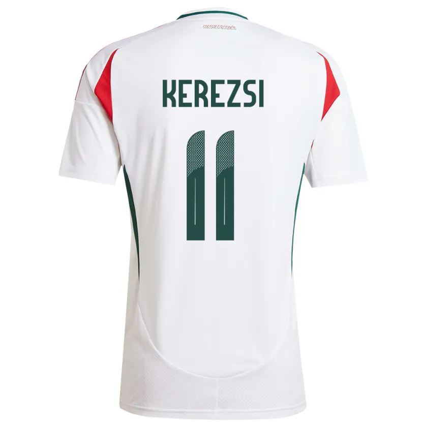 Danxen Niño Camiseta Hungría Zalán Kerezsi #11 Blanco 2ª Equipación 24-26 La Camisa México