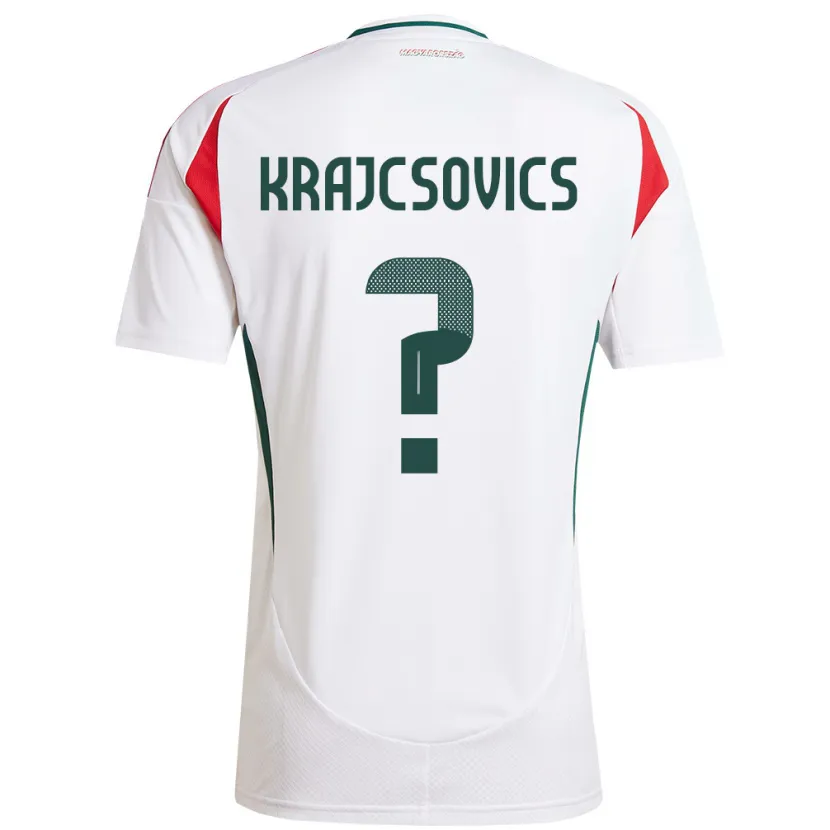 Danxen Niño Camiseta Hungría Ábel Krajcsovics #0 Blanco 2ª Equipación 24-26 La Camisa México