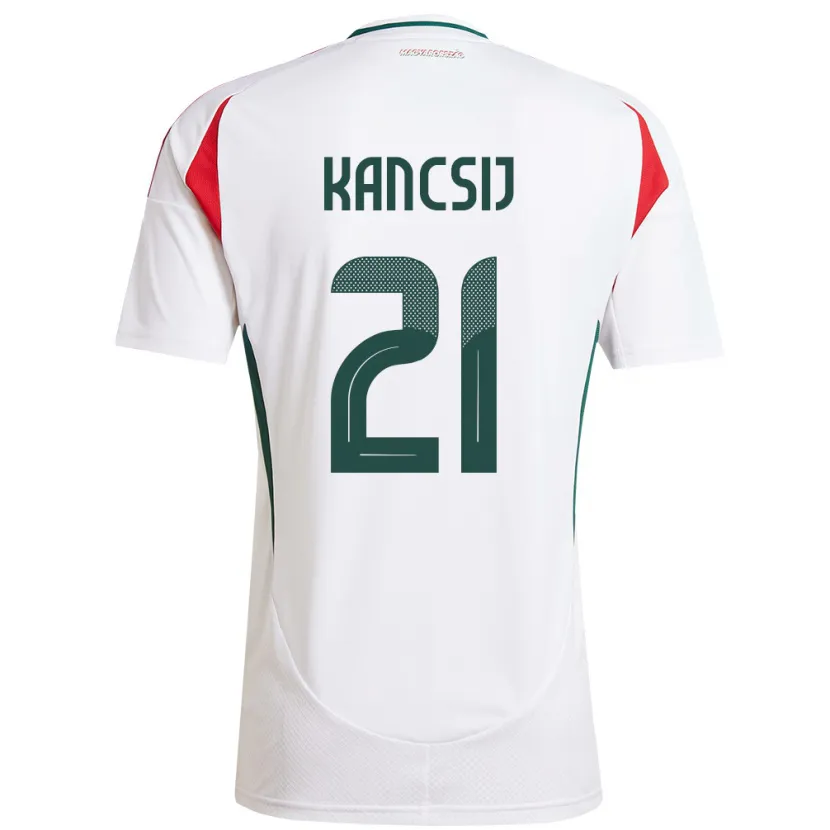 Danxen Niño Camiseta Hungría Artúr Kancsij #21 Blanco 2ª Equipación 24-26 La Camisa México