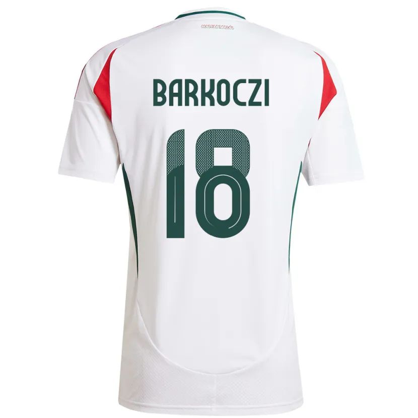 Danxen Niño Camiseta Hungría Barnabás Barkóczi #18 Blanco 2ª Equipación 24-26 La Camisa México