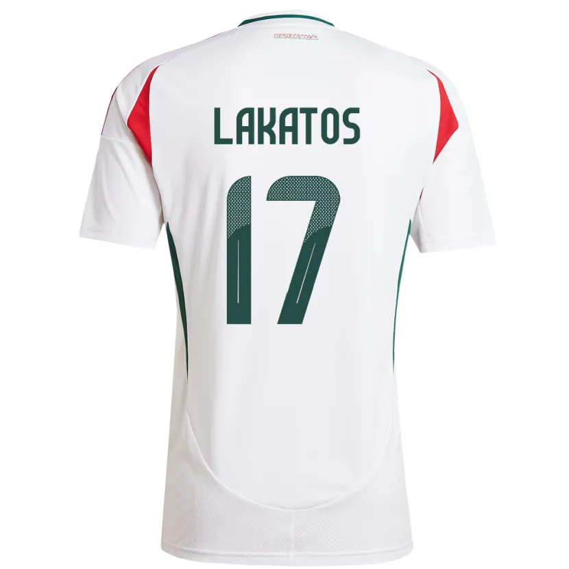Danxen Niño Camiseta Hungría Noel Lakatos #17 Blanco 2ª Equipación 24-26 La Camisa México