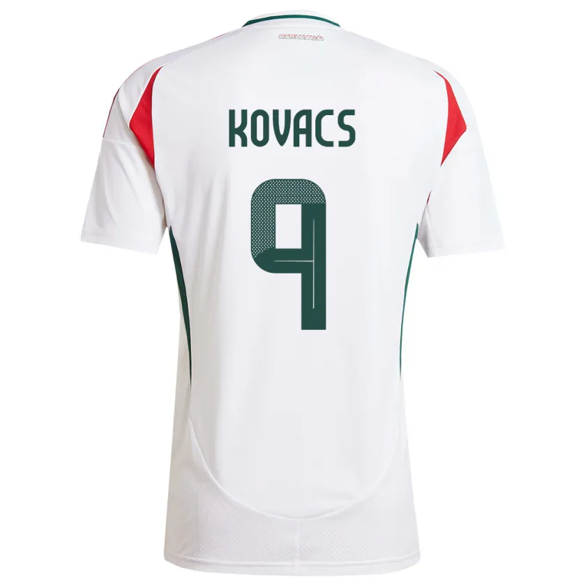 Danxen Niño Camiseta Hungría Patrik Kovács #9 Blanco 2ª Equipación 24-26 La Camisa México