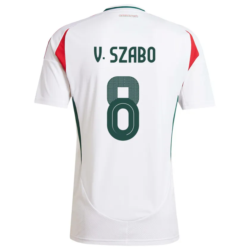 Danxen Niño Camiseta Hungría Viktória Szabó #8 Blanco 2ª Equipación 24-26 La Camisa México