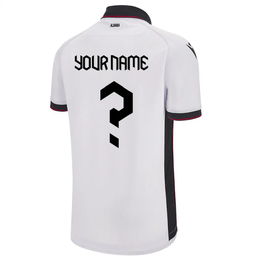 Danxen Niño Camiseta Albania Su Nombre #0 Blanco 2ª Equipación 24-26 La Camisa México