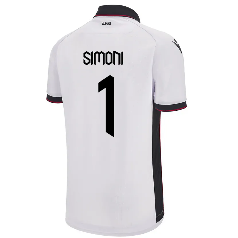 Danxen Niño Camiseta Albania Simon Simoni #1 Blanco 2ª Equipación 24-26 La Camisa México
