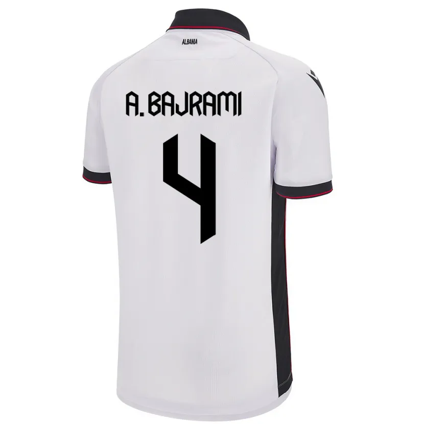 Danxen Niño Camiseta Albania Adrian Bajrami #4 Blanco 2ª Equipación 24-26 La Camisa México