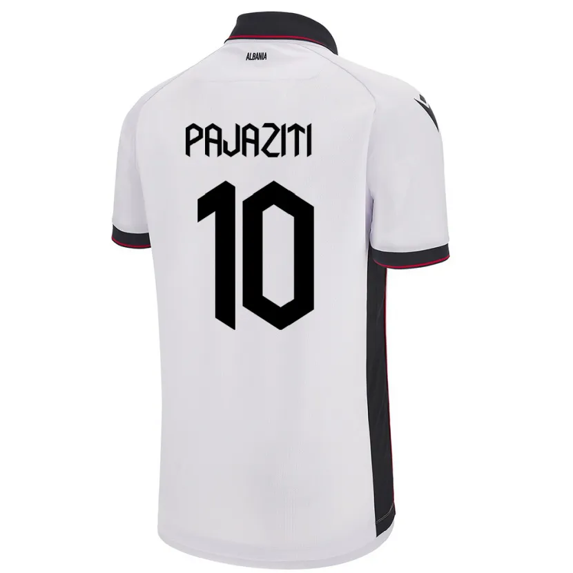 Danxen Niño Camiseta Albania Adrion Pajaziti #10 Blanco 2ª Equipación 24-26 La Camisa México