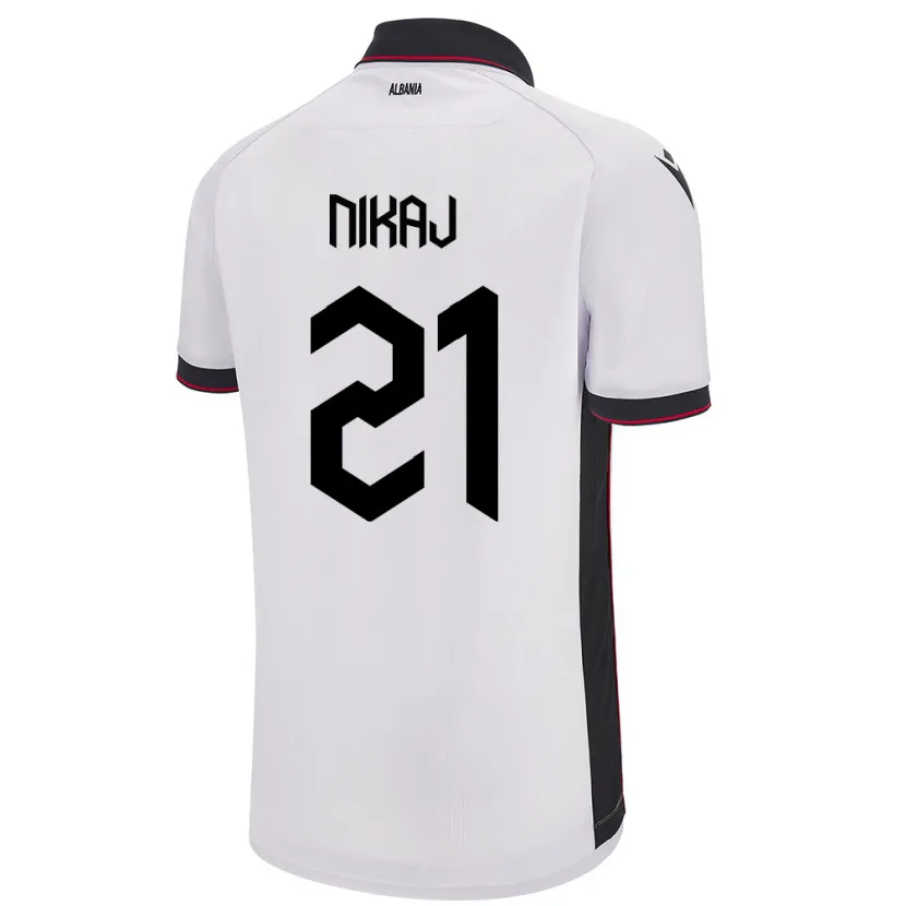 Danxen Niño Camiseta Albania Ardit Nikaj #21 Blanco 2ª Equipación 24-26 La Camisa México