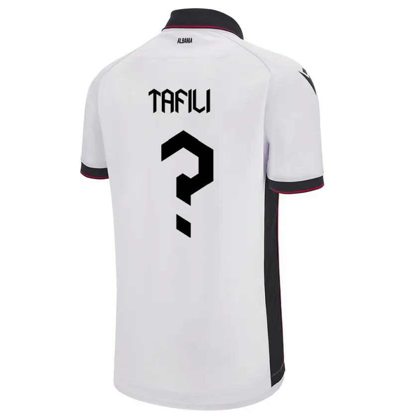 Danxen Niño Camiseta Albania Ensar Tafili #0 Blanco 2ª Equipación 24-26 La Camisa México