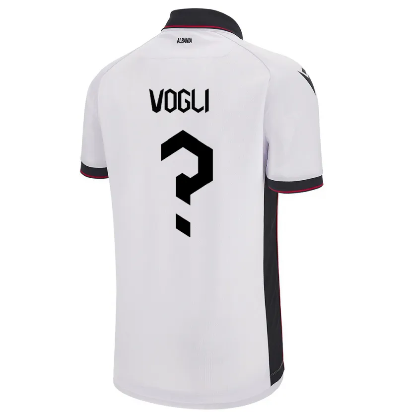 Danxen Niño Camiseta Albania Serxho Vogli #0 Blanco 2ª Equipación 24-26 La Camisa México