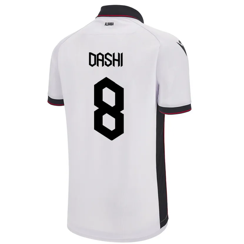Danxen Niño Camiseta Albania Matteo Dashi #8 Blanco 2ª Equipación 24-26 La Camisa México