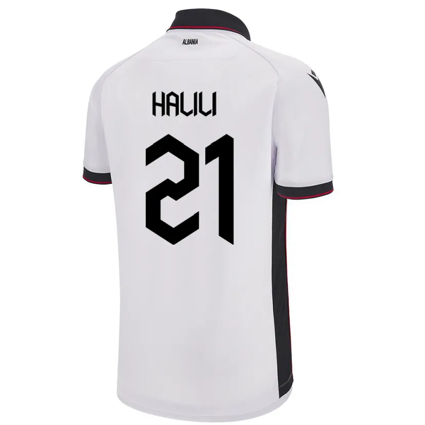Danxen Niño Camiseta Albania Renato Halili #21 Blanco 2ª Equipación 24-26 La Camisa México
