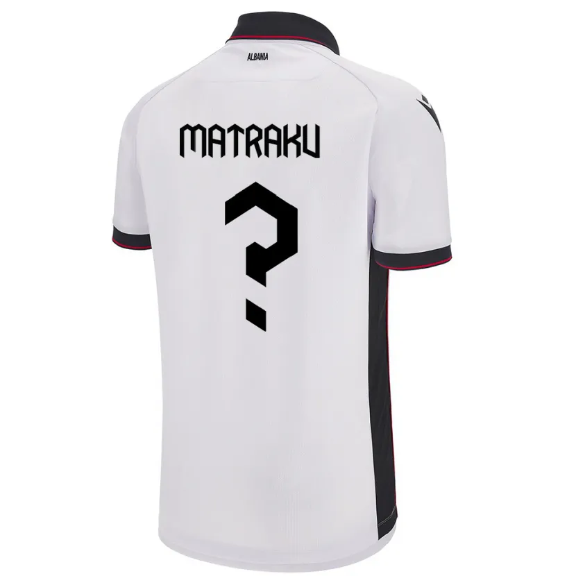 Danxen Niño Camiseta Albania Denis Matraku #0 Blanco 2ª Equipación 24-26 La Camisa México