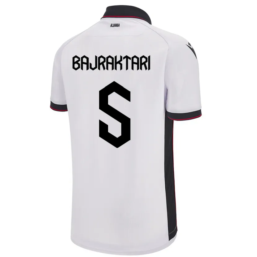 Danxen Niño Camiseta Albania Arbiona Bajraktari #5 Blanco 2ª Equipación 24-26 La Camisa México