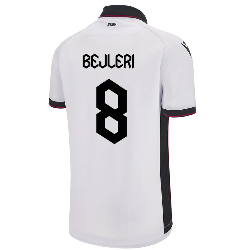 Danxen Niño Camiseta Albania Markela Bejleri #8 Blanco 2ª Equipación 24-26 La Camisa México