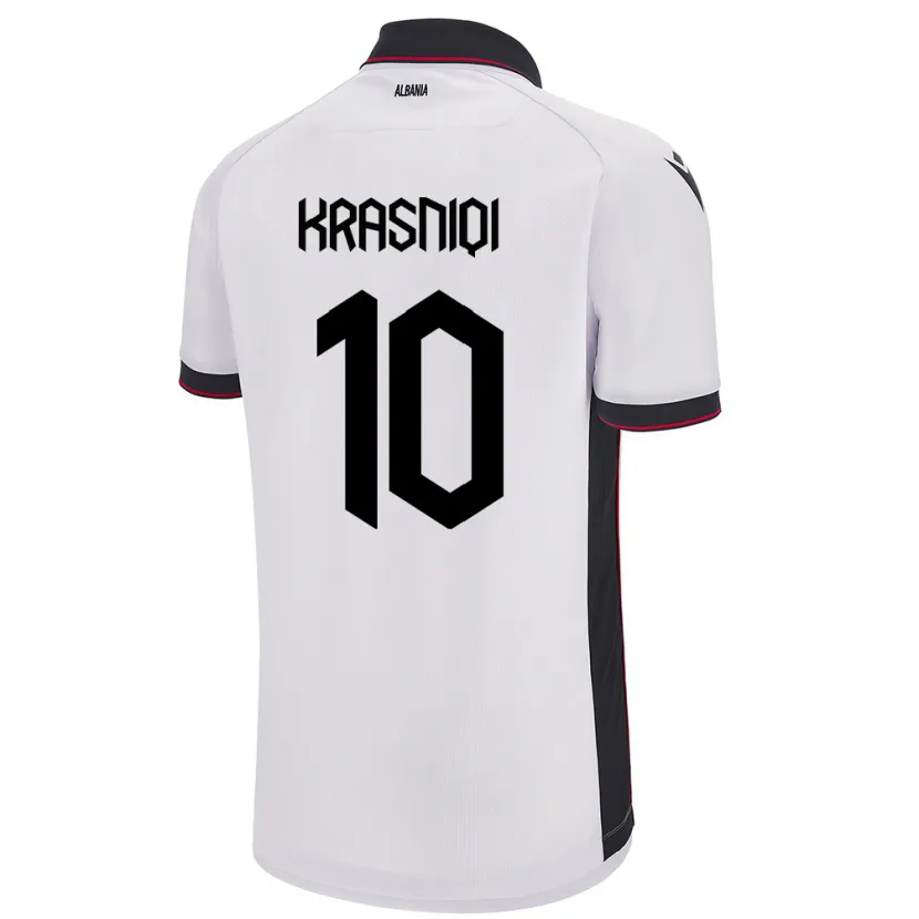 Danxen Niño Camiseta Albania Qëndresa Krasniqi #10 Blanco 2ª Equipación 24-26 La Camisa México