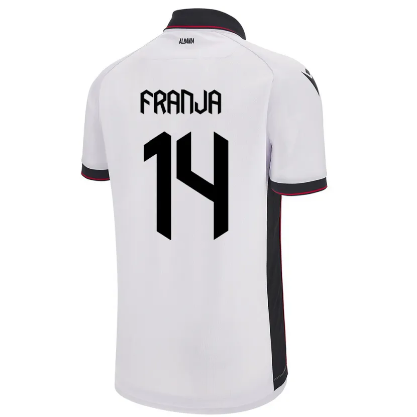 Danxen Niño Camiseta Albania Ezmiralda Franja #14 Blanco 2ª Equipación 24-26 La Camisa México